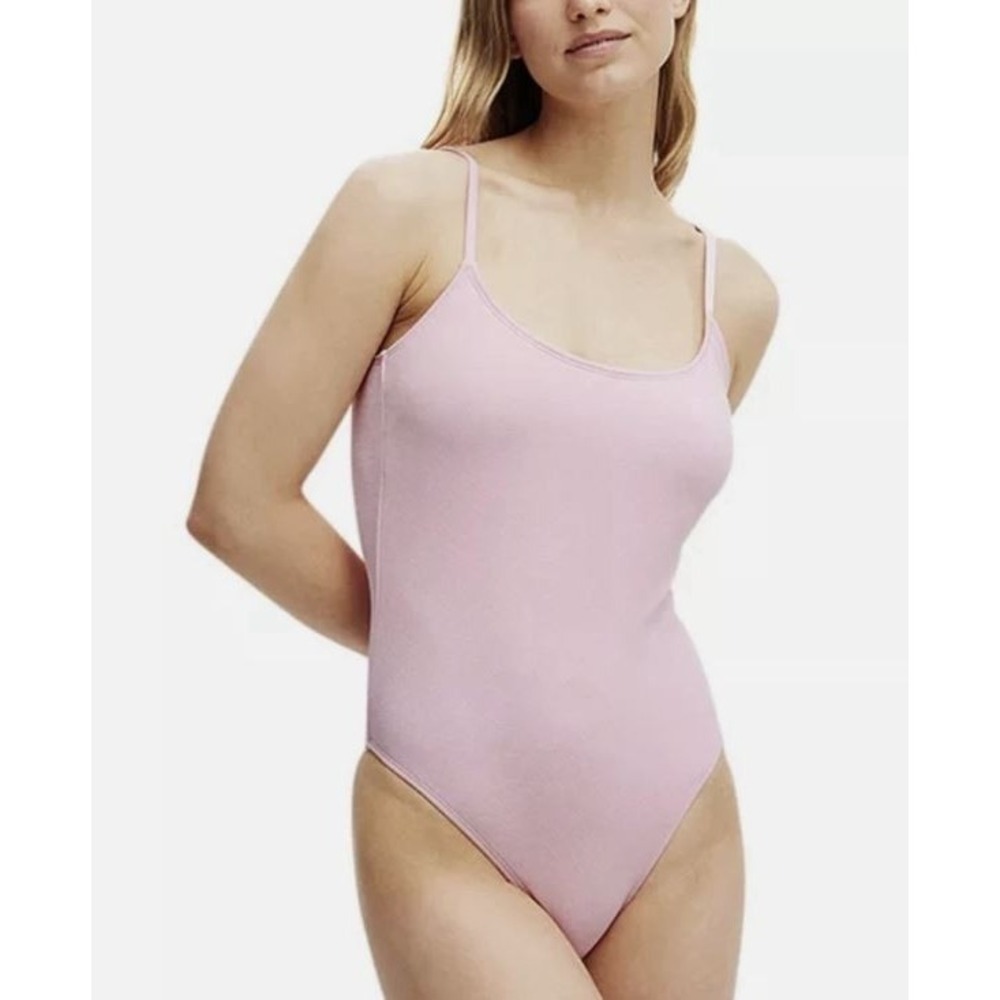 Cotton On Womens Thin Strap Scoop Back Cheeky One-Piece Swimsuit Pirouette Small